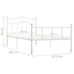 vidaXL Cadre de lit Blanc Métal 100 x 200 cm