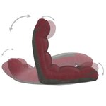 vidaXL Chaise pliable de sol Rouge bordeaux Tissu