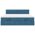 VidaXL Cadre de lit ottoman avec matelas bleu foncé 160x200 cm velours