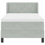 Lit Box Spring vidaXL avec Matelas Gris clair 100x200 cm Velours
