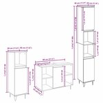 vidaXL Ensemble de meubles pour salle de bain 3 Pièces Bois Ancien