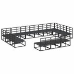 vidaXL Ensemble de canapé de jardin avec coussin 13 Pièces Noir Aluminium