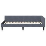 vidaXL Cadre de lit d'angle avec tête de lit Gris foncé 80 x 200 cm
