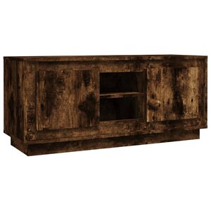 vidaXL Meuble TV chêne fumé 102x35x45 cm bois d'ingénierie