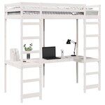 vidaXL Cadre de lit mezzanine Blanc 90 x 200 cm Pin massif