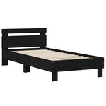 vidaXL Cadre de lit sans matelas avec lumières LED noir 75x190 cm