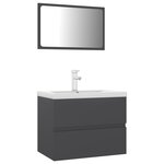 vidaXL Ensemble de meubles de salle de bain Gris Aggloméré