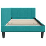 vidaXL Cadre de lit d'angle Turquoise 90 x 190 cm Velours
