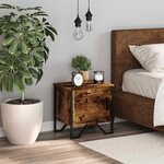 vidaXL Table de chevet chêne fumé 40x30x40 cm bois d'ingénierie