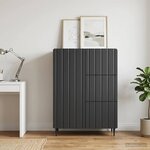 vidaXL Buffet avec tiroir Noir 66 x 34 5 x 91 5 cm Bois d'ingénierie