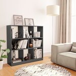 Vidaxl bibliothèque gris brillant 97 5 x 29 5 x 100 cm aggloméré
