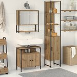 vidaXL Ensemble meuble de salle de bain en chêne artisan  fait en bois d'ingénierie