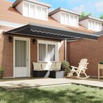 vidaXL Auvent rétractable anthracite 4x3 m tissu et aluminium