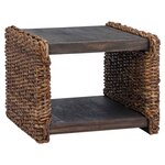 vidaXL Table basse Naturel 45 x 45 x 45 cm Bois de Mahogany Massif