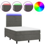 vidaXL Sommier à lattes de lit matelas et LED Gris foncé 120x200 cm