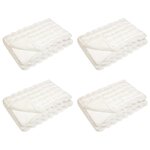 vidaXL Couverture en Fourrure de Lapin Synthétique Olite 4 Pièces Blanc
