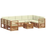 vidaXL Ensembles de canapés avec coussin 10 Pièces Naturel et Crème