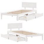 vidaXL Cadre de lit avec tiroirs sans matelas blanc 90x200 cm