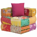 vidaXL Pouf modulaire avec oreiller Patchwork Tissu