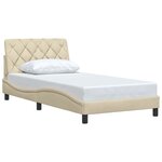 vidaXL Cadre de lit sans matelas crème 100x200 cm tissu