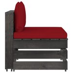 Vidaxl salon de jardin 4 places avec coussins bois imprégné de gris