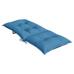 vidaXL Coussins de chaise à dossier haut lot de 2 bleu mélangé tissu