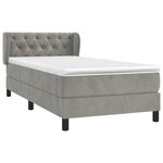 vidaXL Sommier à lattes de lit et matelas Gris clair 80x200 cm Velours