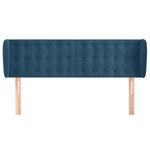 vidaXL Tête de lit avec oreilles Bleu foncé 147x23x78/88 cm Velours