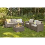 Salon de jardin en imitation résine tressée ALLIBERT 5 personnes CALIFORNIA cappuccino