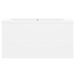 vidaXL Armoire d'évier avec lavabo intégré Blanc Bois d'ingénierie