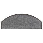 vidaXL Tapis d'escalier 15 Pièces Gris foncé 65 x 24 x 4 cm
