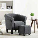 vidaXL Fauteuil Gris foncé Tissu