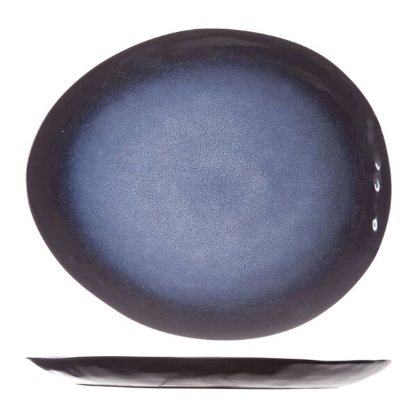 Cosy & Trendy Assiette Sapphire 4 Pièces Ovale 27 5x23 cm Bleu saphir