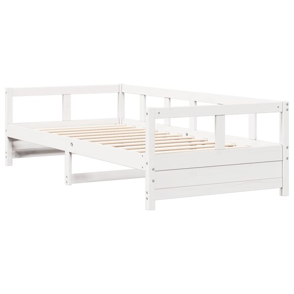 vidaXL Lit de jour Blanc 90x200 cm Bois de pin massif