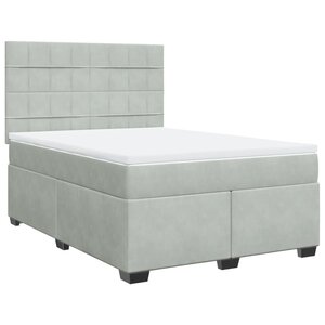 vidaXL Sommier à lattes de lit et matelas Gris clair 140x200cm Velours