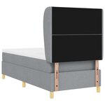 Lit à ressort vidaXL avec matelas gris clair 100x200 cm en tissu
