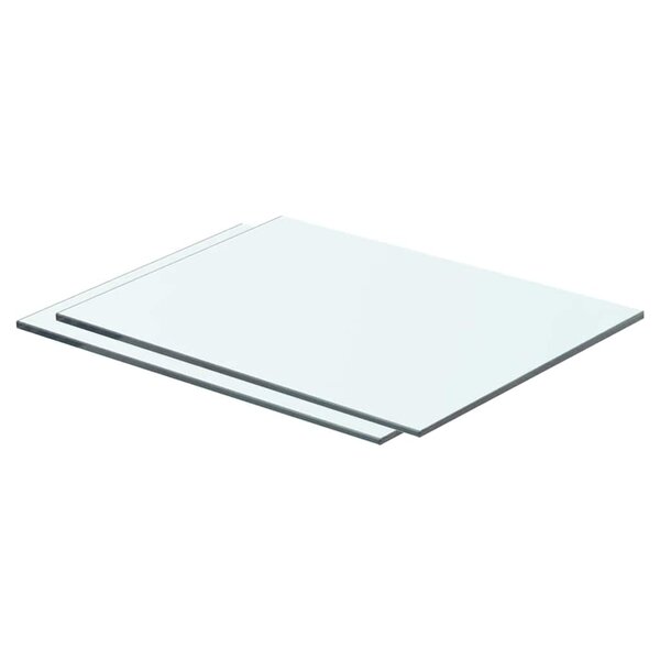 vidaXL Panneaux d'étagère 2 Pièces Verre Transparent 40 x 25 cm