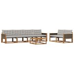 vidaXL Ensemble de canapés d'extérieur 7 Pièces Naturel et gris clair