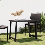 vidaXL Table de camping anthracite 79x56x64 cm PP aspect de bois