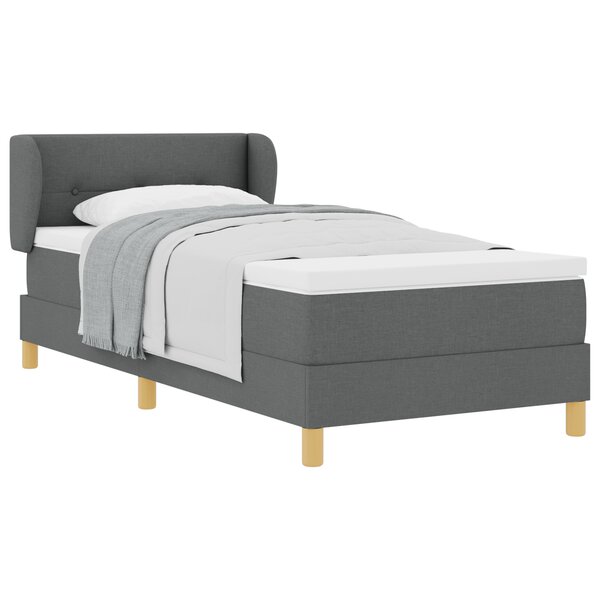 Lit box spring avec matelas vidaXL gris foncé 80x200 cm en tissu
