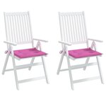 vidaXL Coussins de chaise de jardin lot de 2 rose 40x40x4 cm tissu