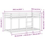 vidaXL Lit superposé sans matelas cire marron 90x200 cm pin massif
