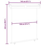 vidaXL Auvent latéral de balcon 145x250 cm Gris