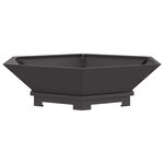 vidaXL Brasero Noir 100 x 100 x 28 cm Acier patiné
