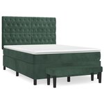 vidaXL Sommier à lattes de lit et matelas Vert foncé 140x190cm Velours