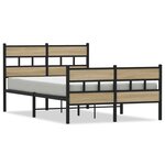 vidaXL Cadre de lit en métal sans matelas chêne sonoma 120x190 cm