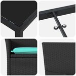 vidaXL Ensemble table et chaises avec coussin 3 Pièces Noir Rotin PE
