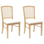 vidaXL Chaises de salle à manger 2 Pièces Naturel 50 x 52 5 x 91 cm