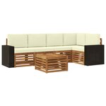 vidaXL Ensemble de canapé d'angle avec coussin 6 Pièces Naturel et Crème