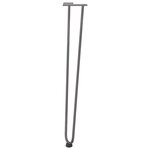 vidaXL Pieds en épingle à cheveux pour consoles  lot de 4  acier naturel  72 cm  acier massif